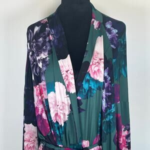 Cacique Floral Micro Robe, Soft Microfiber,  Sz 22/24